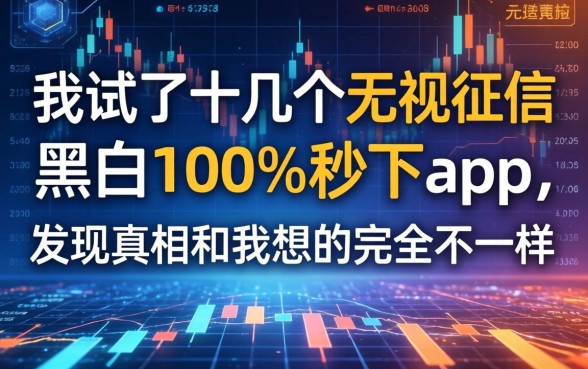 我试了十几个无视征信黑白100%秒下app，发现真相和我想的完全不一样