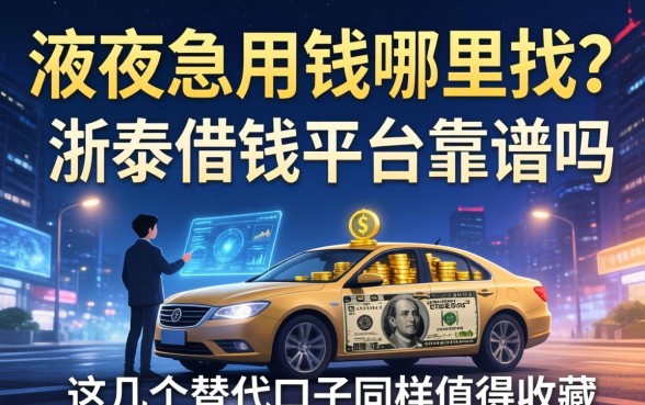 深夜急用钱哪里找？浙泰借钱平台靠谱吗？这几个替代口子同样值得收藏