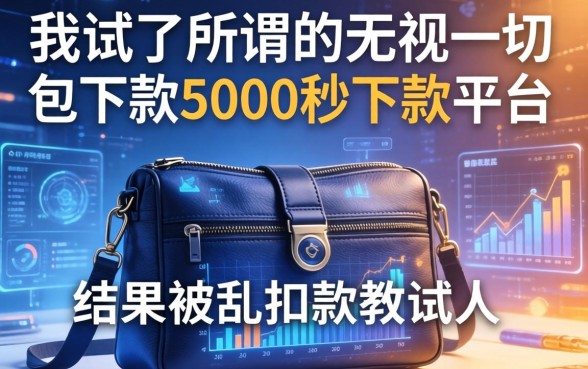 我试了所谓的无视一切包下款5000秒下款平台，结果被乱扣款教做人