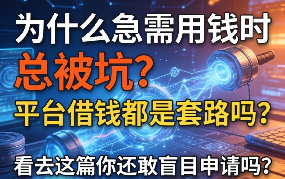 为什么急需用钱时总被坑？平台借钱都是套路吗？看完这篇你还敢盲目申请吗？