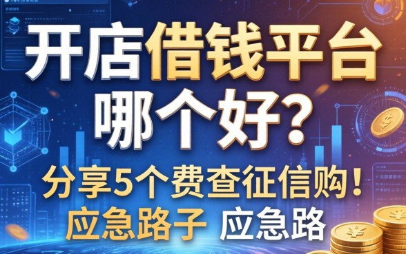 开店借钱平台哪个好？分享5个不查征信的应急路子