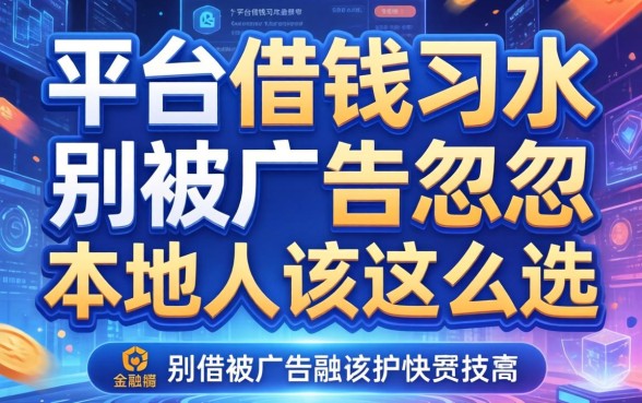 平台借钱习水：别被广告忽悠，本地人该这么选