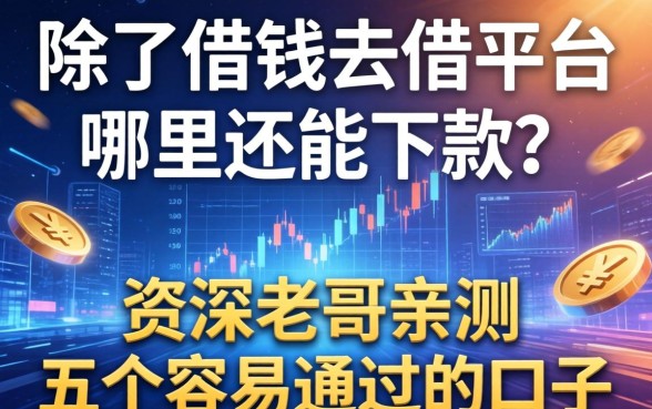 除了借钱去借平台哪里还能下款？资深老哥亲测五个容易通过的口子
