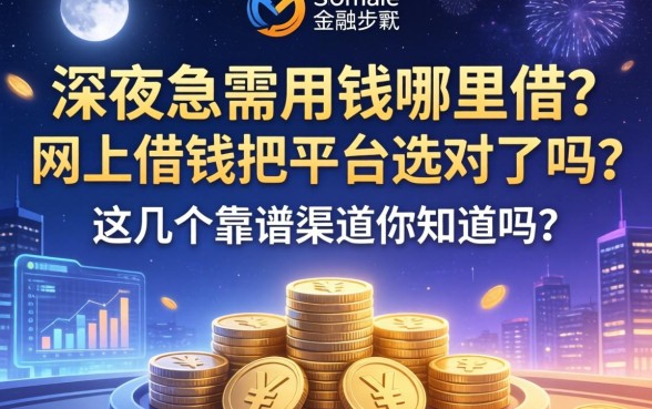 深夜急需用钱哪里借？网上借钱把平台选对了吗？这几个靠谱渠道你知道吗？