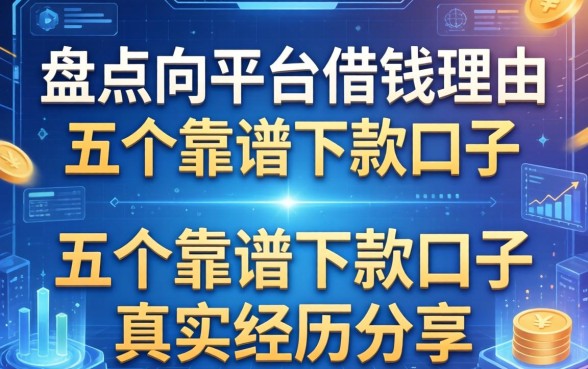 盘点向平台借钱理由及五个靠谱下款口子，真实经历分享