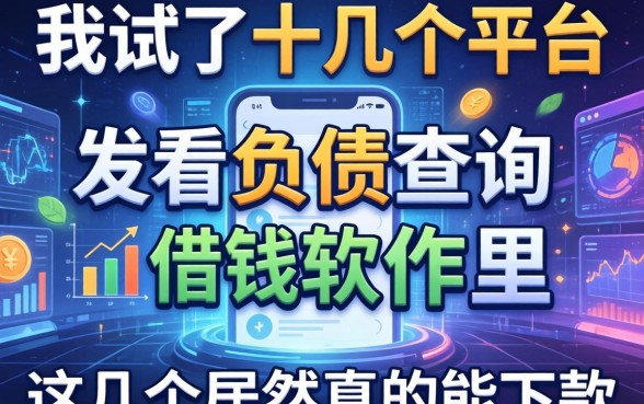 我试了十几个平台，发现不看负债查询的借钱软件里，这几个居然真的能下款