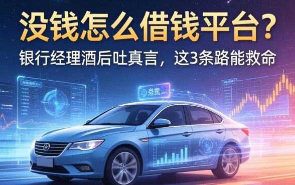 没钱怎么借钱平台？银行经理酒后吐真言，这3条路能救命
