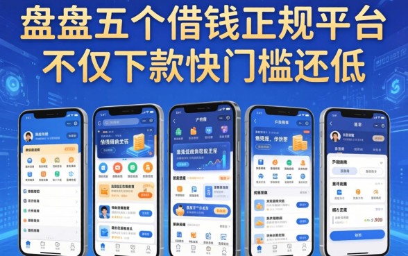 盘点五个借钱正规平台软件，不仅下款快门槛还低