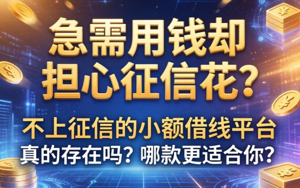 急需用钱却担心征信花？不上征信的小额借钱平台真的存在吗？哪款更适合你？