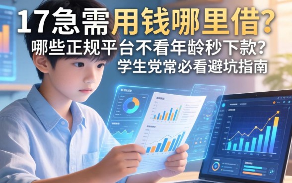 17岁急需用钱哪里借？哪些正规平台不看年龄秒下款？学生党必看避坑指南