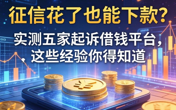 征信花了也能下款？实测五家起诉借钱平台，这些经验你得知道