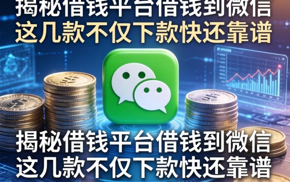 揭秘借钱平台借钱到微信，这几款不仅下款快还靠谱