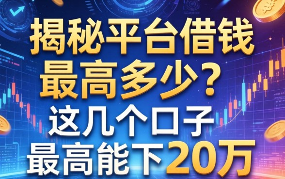 揭秘平台借钱最高多少？这几个口子最高能下20万