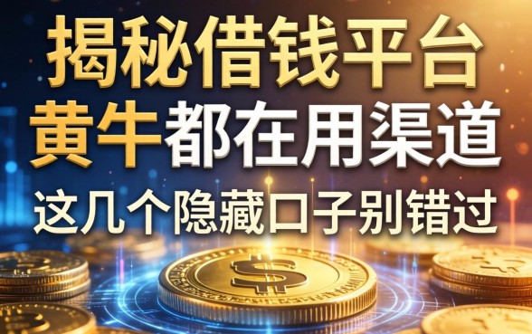 揭秘借钱平台黄牛都在用的渠道，这几个隐藏口子别错过