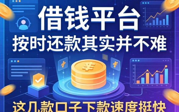 借钱平台按时还款其实并不难，这几款口子下款速度挺快