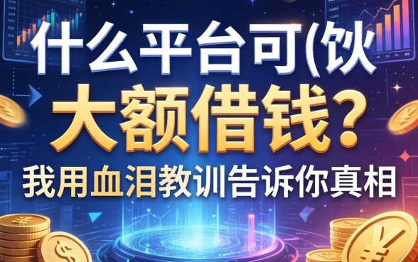 什么平台可以大额借钱？我用血泪教训告诉你真相