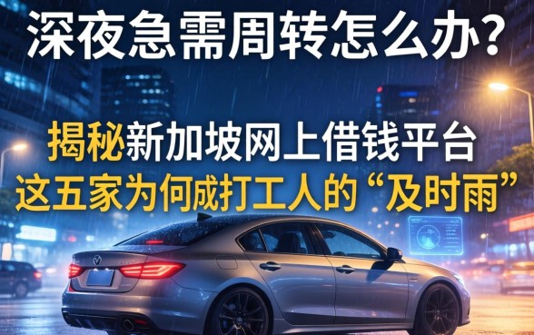 深夜急需周转怎么办？揭秘新加坡网上借钱平台，这五家为何成为打工人的“及时雨”？