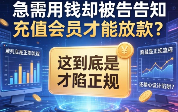 急需用钱却被告知要充值会员才能放款？这到底是正规流程还是精心设计的陷阱？