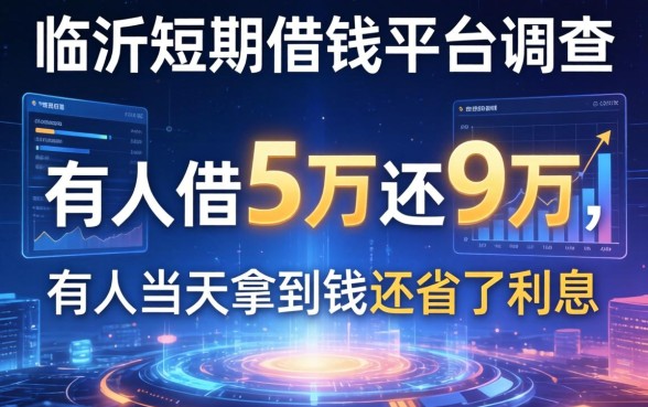 临沂短期借钱平台调查：有人借5万还9万，有人当天拿到钱还省了利息