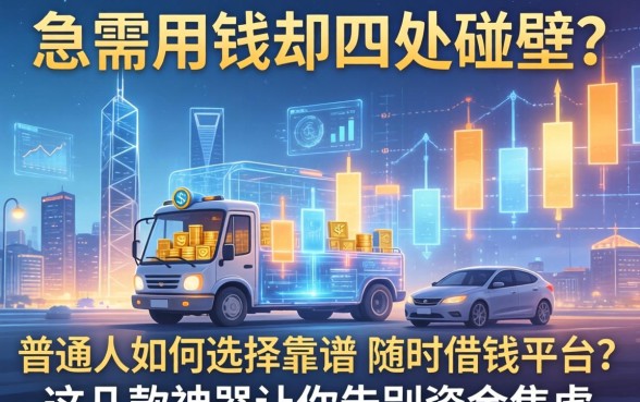 急需用钱却四处碰壁？普通人如何选择靠谱的随时借钱平台？这几款神器让你告别资金焦虑