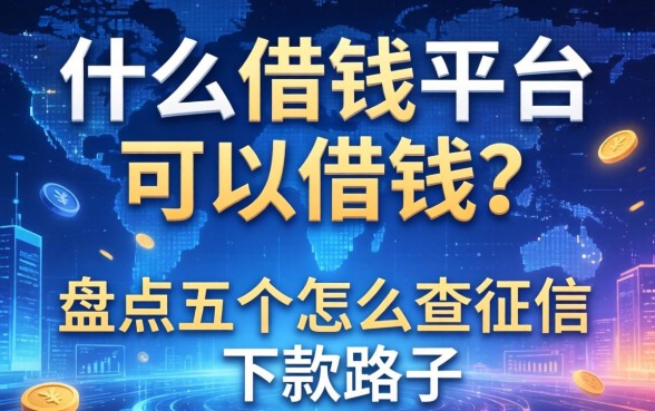 什么借钱平台可以借钱？盘点五个不怎么查征信的下款路子