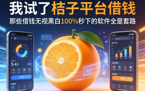 我试了桔子平台借钱，发现那些借钱无视黑白100%秒下的软件全是套路