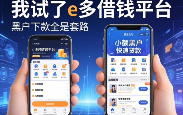 我试了e多借钱平台和手机小额黑户快速贷款软件，发现黑户下款全是套路