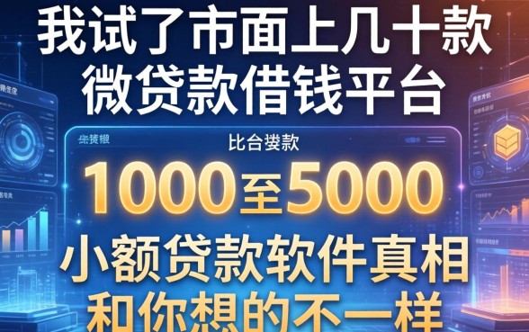 我试了市面上几十款微贷款借钱平台，发现1000至5000的小额贷款软件真相和你想的不一样