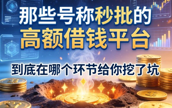 那些号称秒批的高额借钱平台，到底在哪个环节给你挖了坑