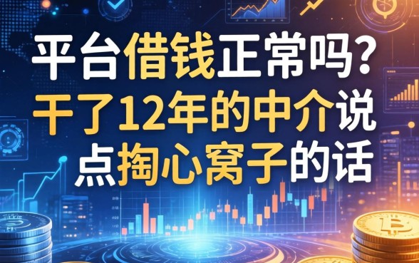 平台借钱正常吗？干了12年的中介说点掏心窝子的话