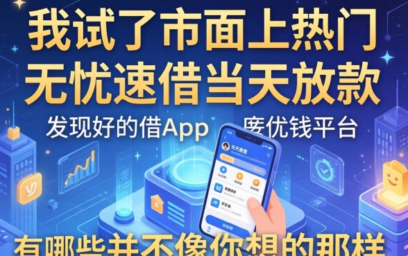 我试了市面上热门的无忧速借当天放款的app，发现好的借钱平台有哪些并不像你想的那样