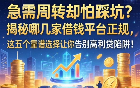 急需周转却怕踩坑？揭秘哪几家借钱平台正规，这五个靠谱选择让你告别高利贷陷阱！