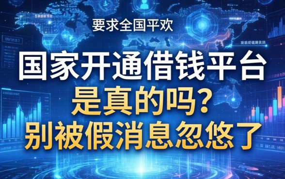 国家开通借钱平台是真的吗？别被假消息忽悠了