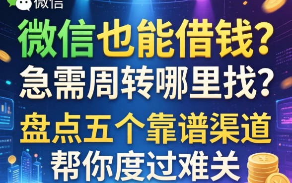 微信也能借钱？急需周转哪里找？盘点五个靠谱渠道帮你度过难关