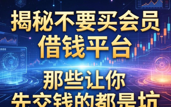 揭秘不要买会员的借钱平台：那些让你先交钱的都是坑