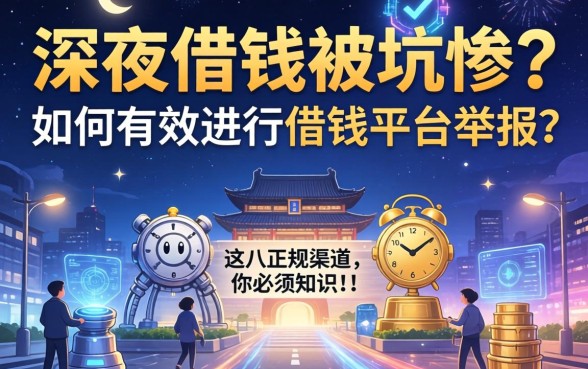 深夜借钱被坑惨？如何有效进行借钱平台举报？这几个正规渠道你必须知道！
