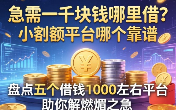 急需一千块钱哪里借？小额度平台哪个靠谱？盘点五个借钱1000左右平台助你解燃眉之急