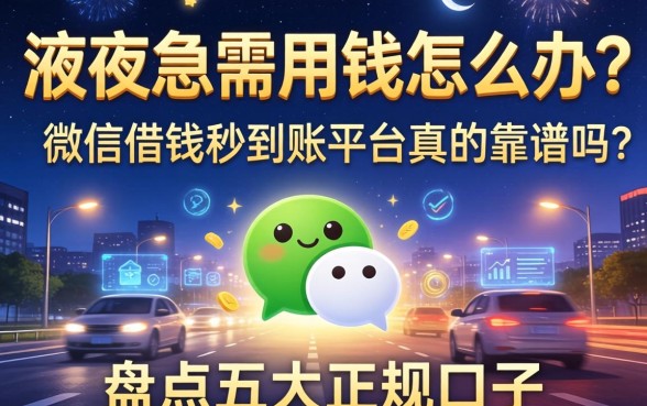 深夜急需用钱怎么办？微信借钱秒到账平台真的靠谱吗？盘点五大正规口子