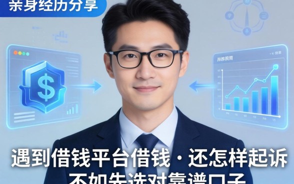 亲身经历分享：遇到借钱平台借钱不还怎样起诉，不如先选对靠谱口子