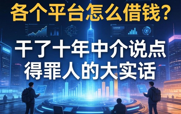 各个平台怎么借钱？干了十年中介说点得罪人的大实话