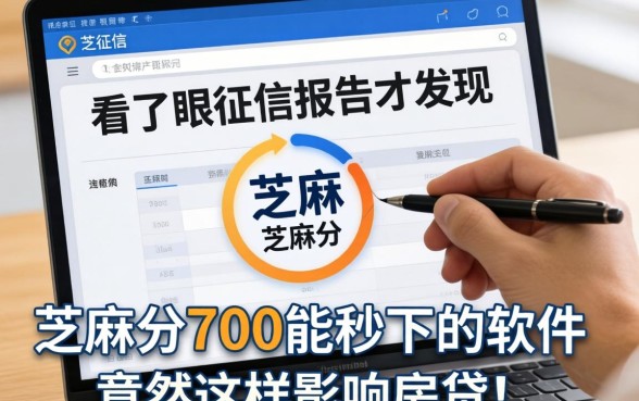 我看了眼征信报告才发现，芝麻分700能秒下的软件竟然这样影响房贷