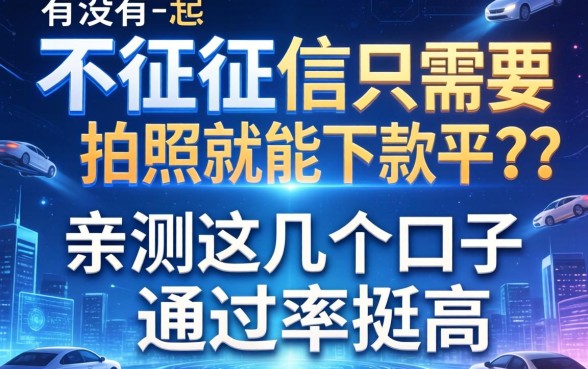 有没有那种不看征信只需要拍照就能下款的平台？亲测这几个口子通过率挺高