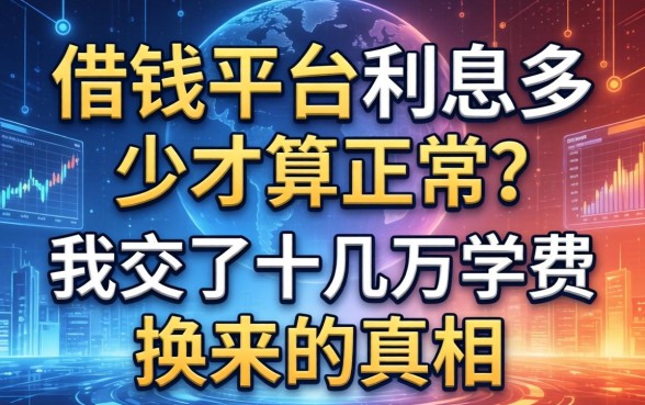 借钱平台利息多少才算正常？我交了十几万学费换来的真相