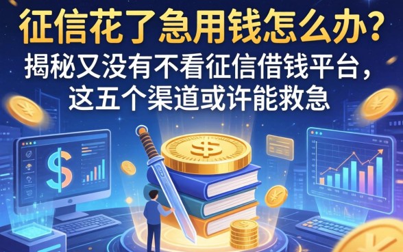 征信花了急用钱怎么办？揭秘又没有不看征信借钱平台，这五个渠道或许能救急