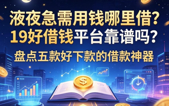 深夜急需用钱哪里借？19好借钱平台靠谱吗？盘点五款好下款的借款神器