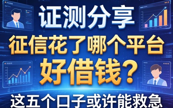 实测分享：征信花了哪个平台好借钱？这五个口子或许能救急