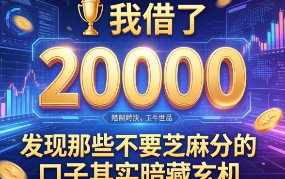我借了20000发现那些不要芝麻分的口子其实暗藏玄机