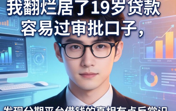 我翻烂了19岁贷款容易过审批的口子，发现分期平台借钱的真相有点反常识