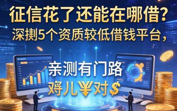 征信花了还能在哪借？深扒5个资质较低借钱平台，亲测有门路