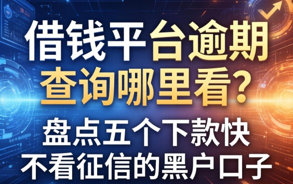 借钱平台逾期查询哪里看？盘点五个下款快不看征信的黑户口子